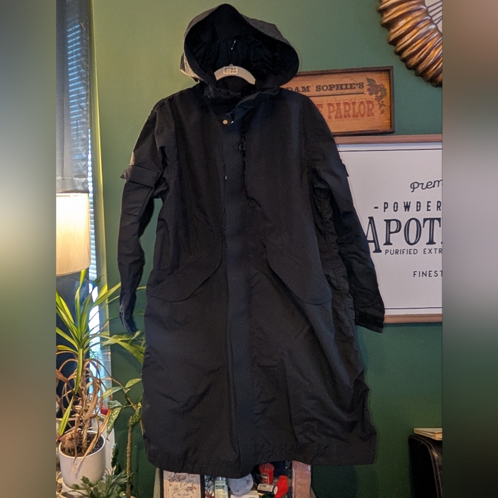 GOLDWIN Black Nylon Jacket G011800 Hood Zip Pertex Unlimited Snap Ladies Small